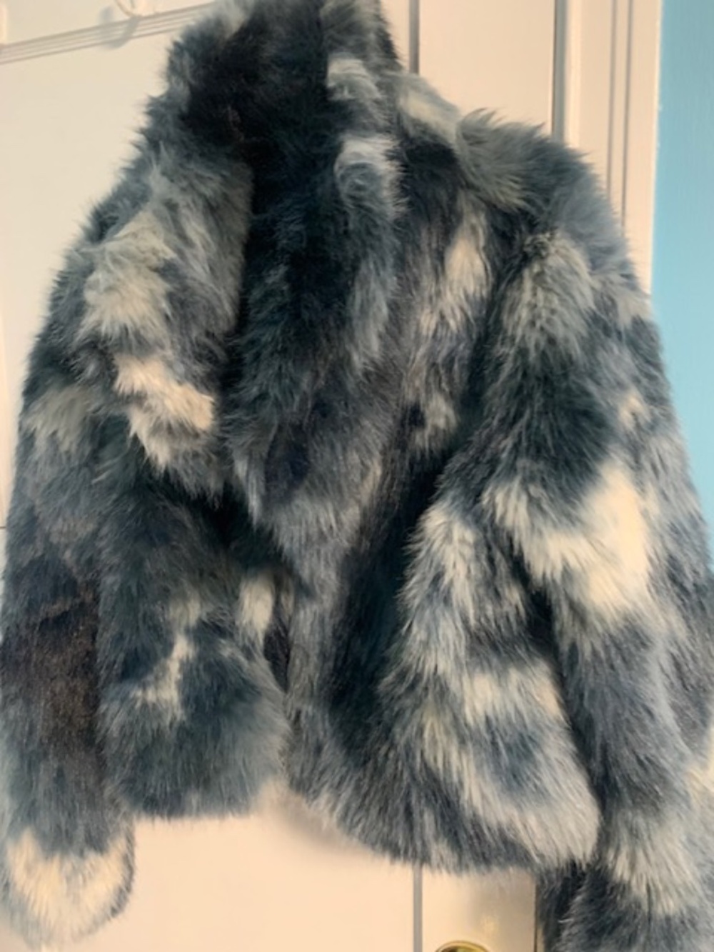 Blue faux fur jacket